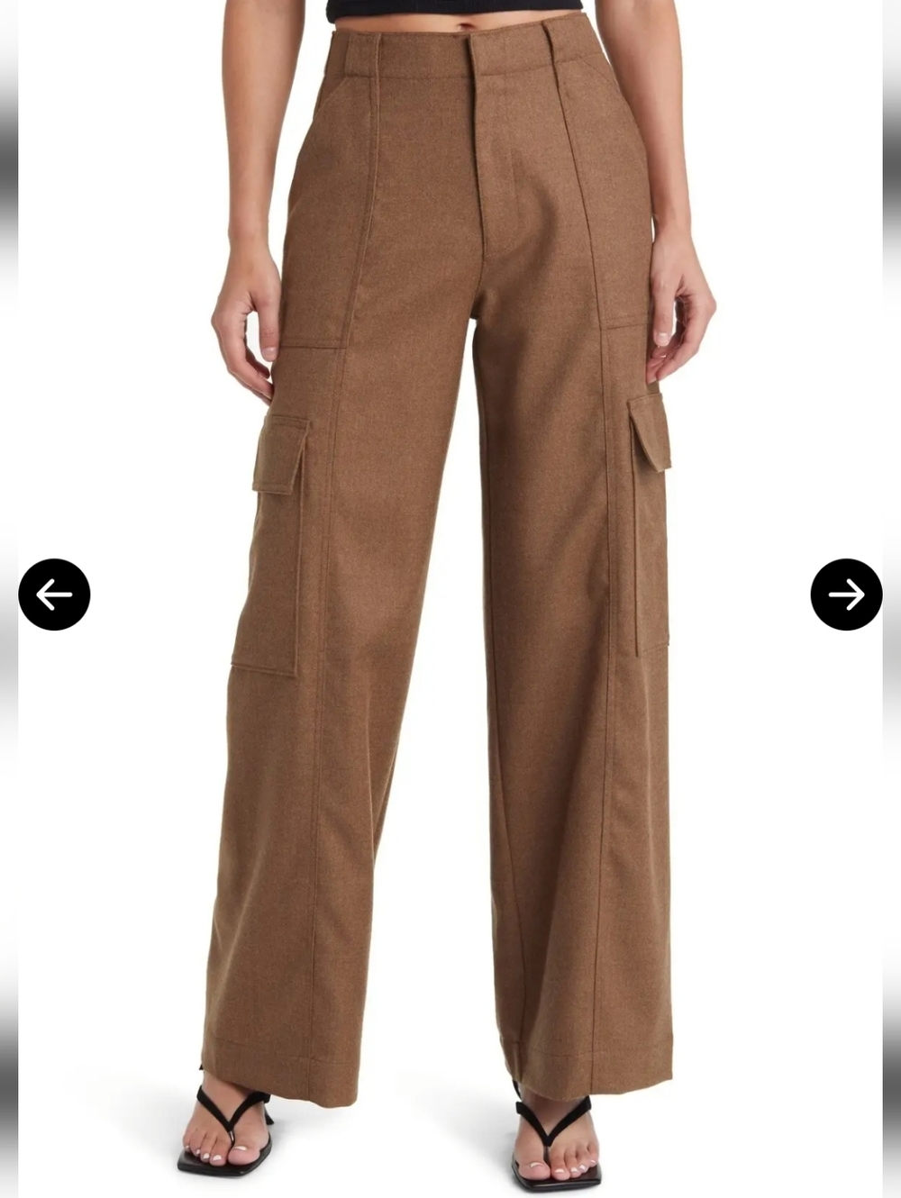 Adriano Goldschmied EmRata Amia Wool Wide Leg Cargo Pants - Picture 2 of 15